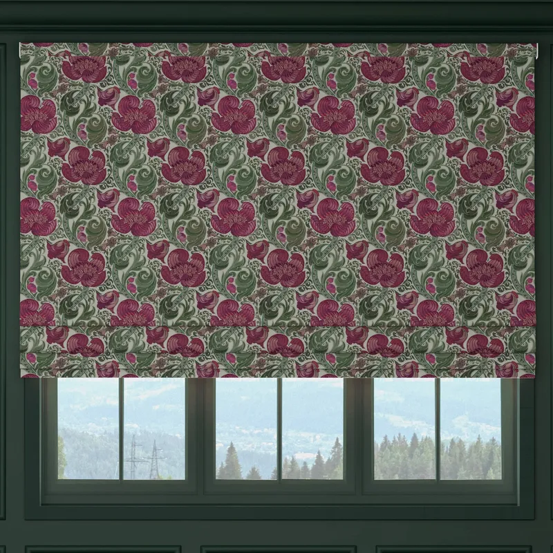 House Llewelyn-bowen Down The Dilly Printed Velvet Made To Measure Roman Blind Damson