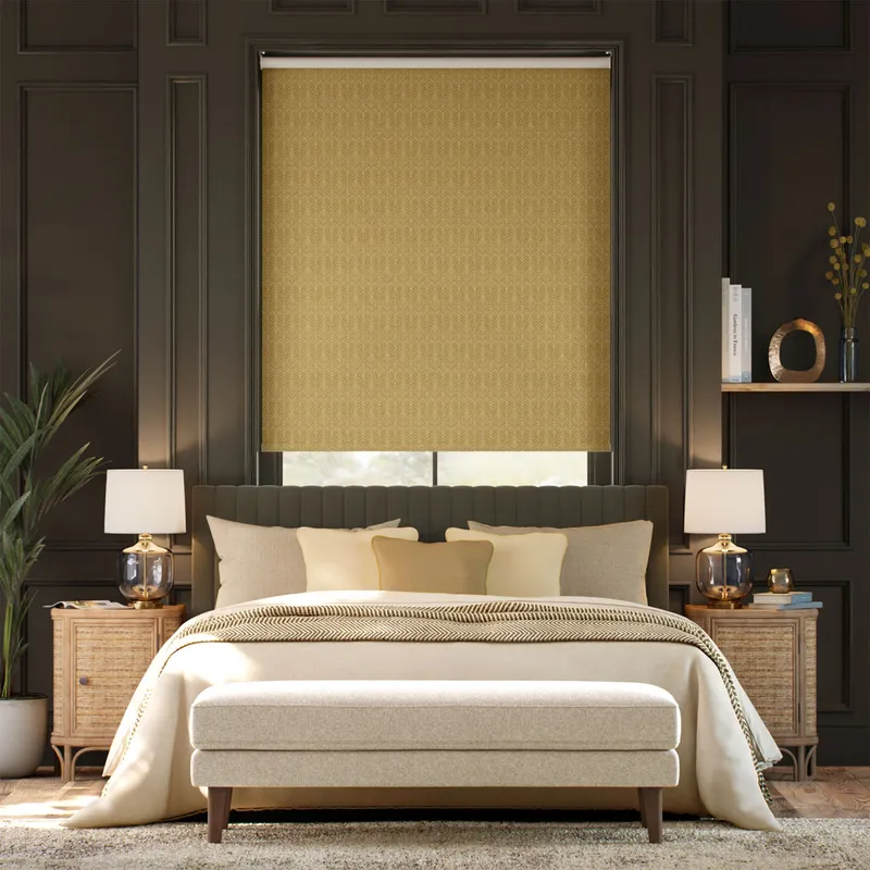 Quill Feather Gold Roller Blind