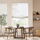 Leone Embroidered Voile Cream Relaxed Roman Blind
