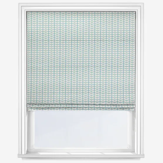 Orla Kiely Tiny Stem Duckegg Roman Blind