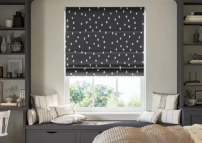Ink Spots Black And White - Roman Blind