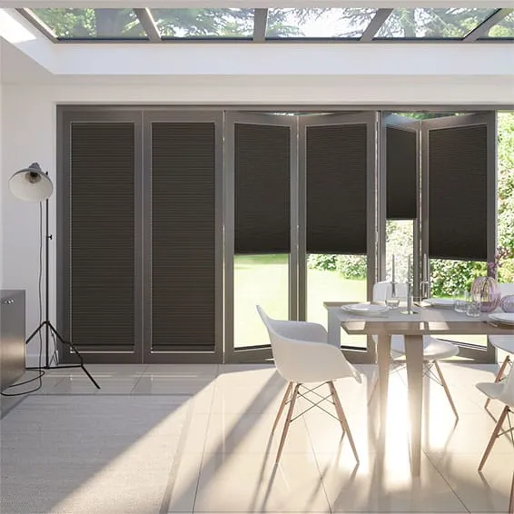 Bifold Clickfit Duoshade Charcoal Pleated Blind