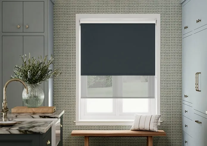 Rimini (Blackout) Black & Optima Alto - Double Roller Blind