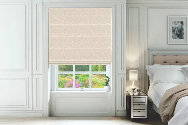 Braxton Champagne - Patterned & Textured Roman Blind