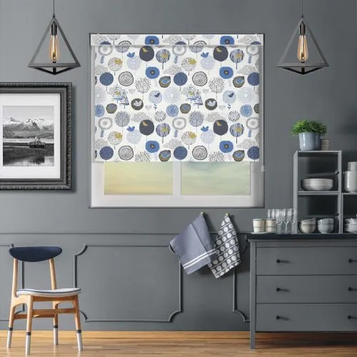 Songbird Navy No Drill Roller Blind
