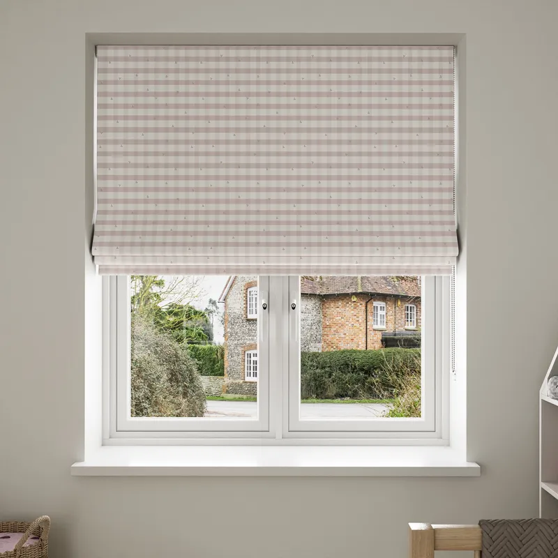 Laura Ashley Alphabet Gingham Pink Blinds Uk