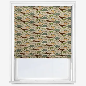 Sophie Allport Dinosaur Camouflage Khaki Roman Blind