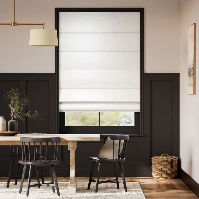Osaka Faux Silk Ice White Roman Blind