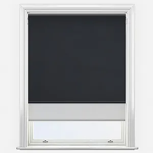 Supreme Blackout Jet & Grey Double Roller Blind