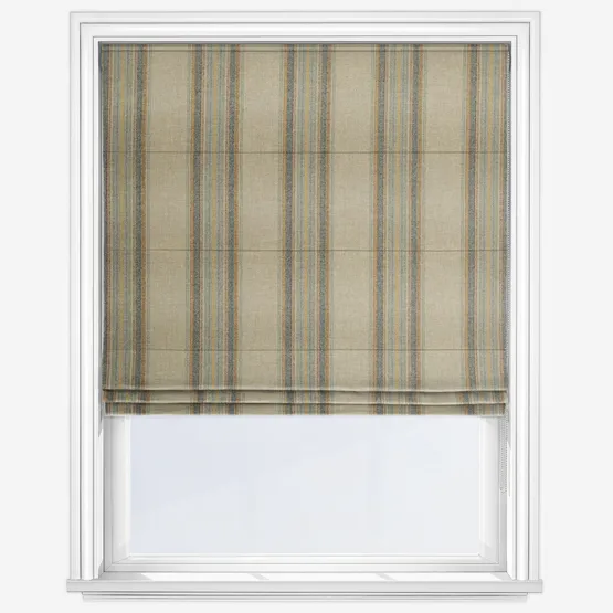Moon Wentworth Stripe Natural Denim Roman Blind