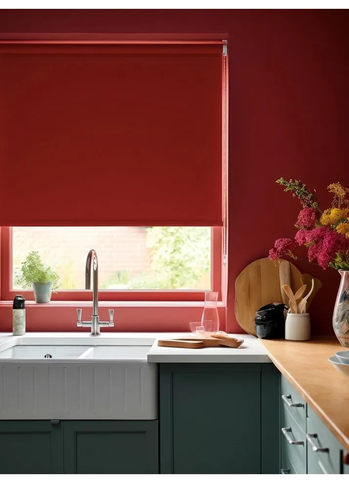 Cardinal Red Blackout Roller Blind