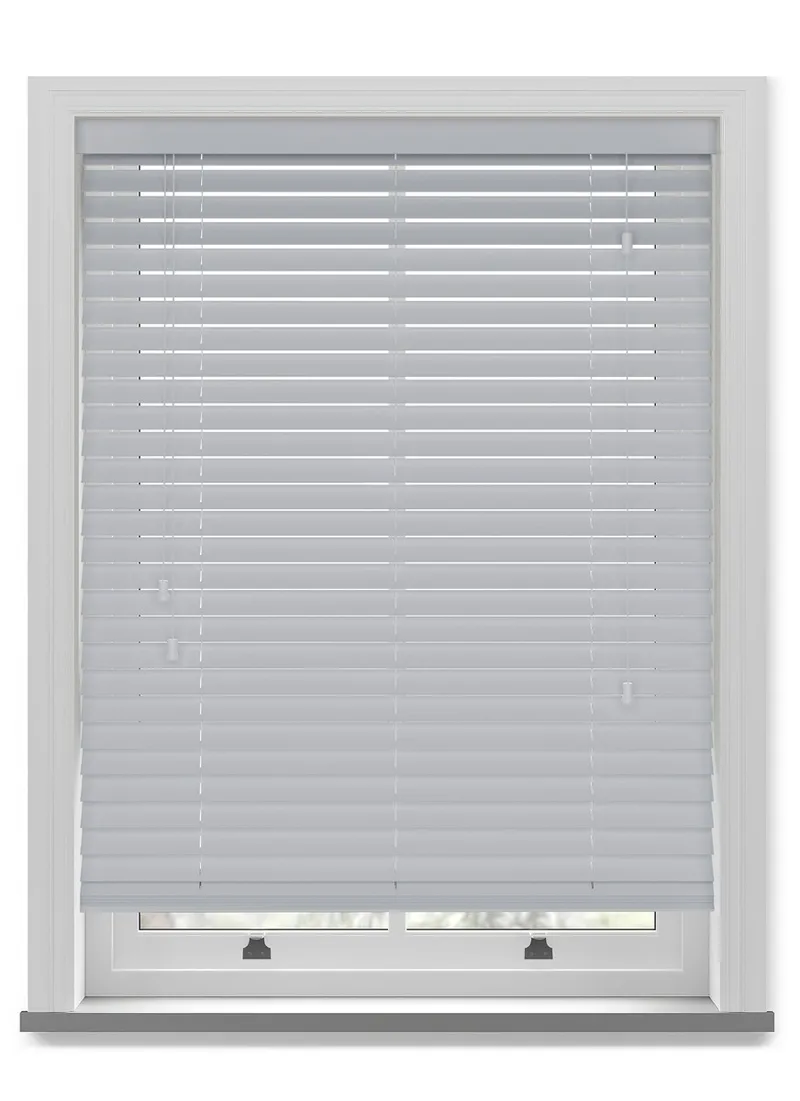 Soft Grey Faux Wood Blind