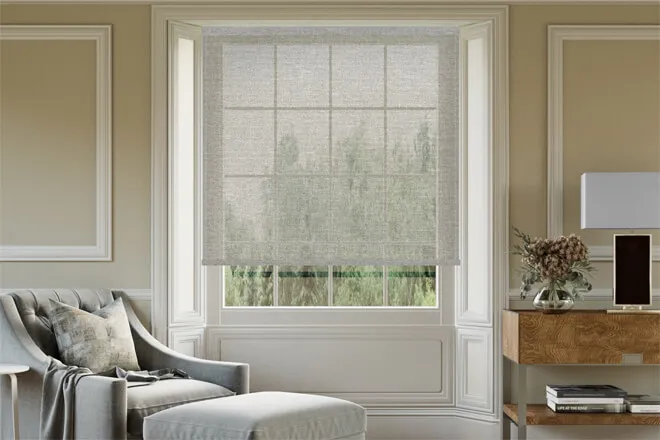 Lloyd Dove Grey - Textured Sheer Voile Roller Blind