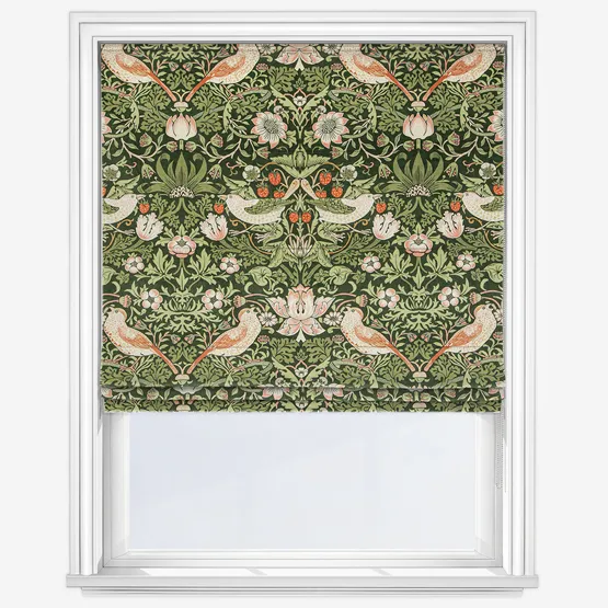 William Morris At Home Strawberry Thief Velvet Nettle Roman Blind