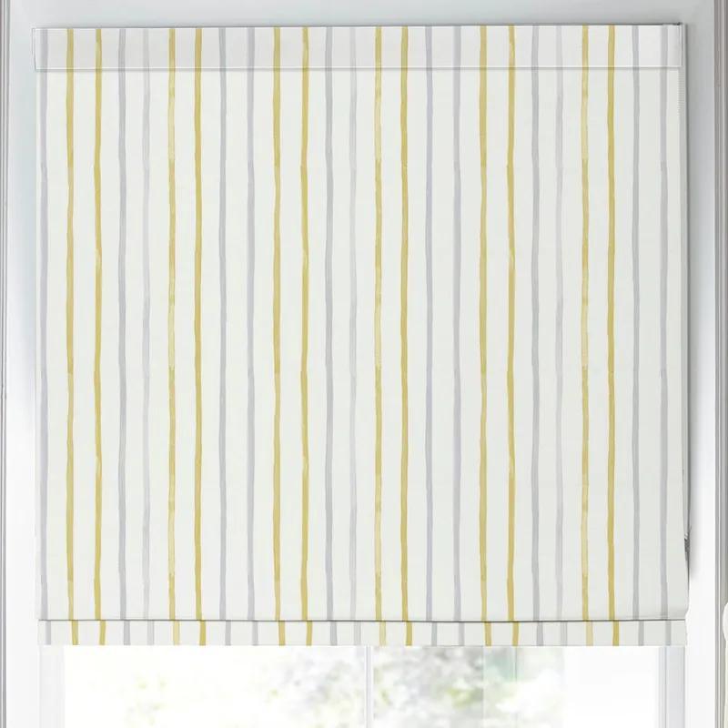 Laura Ashley Painterly Stripe Made To Measure Roman Blind Yellow