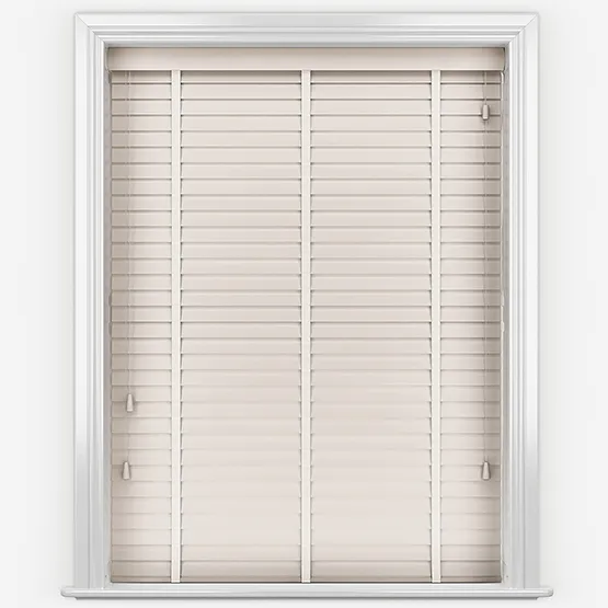 Bamboo Brushed Oyster With White Tapes Wooden Venetian Blinds