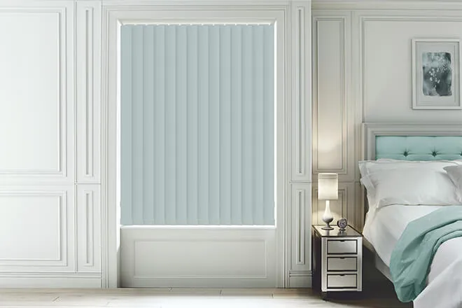Hannah Duck Egg - Moisture Resistant Blackout Vertical Blind