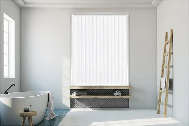 Gibson White - Vinyl Blackout Vertical Blind