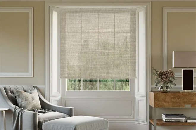 Ryan Light Brown - Woven Heavy Voile Roller Blind