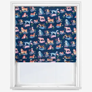 Cath Kidston Puppy Fields Navy Roman Blind