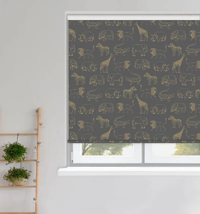 Night Safari Gold Roller Blinds