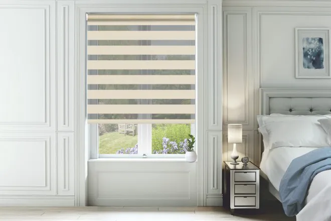Home Beige With Matching Box Weave Day And Night Blind