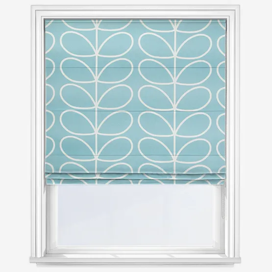Orla Kiely Jumbo Linear Stem Aqua Roman Blind