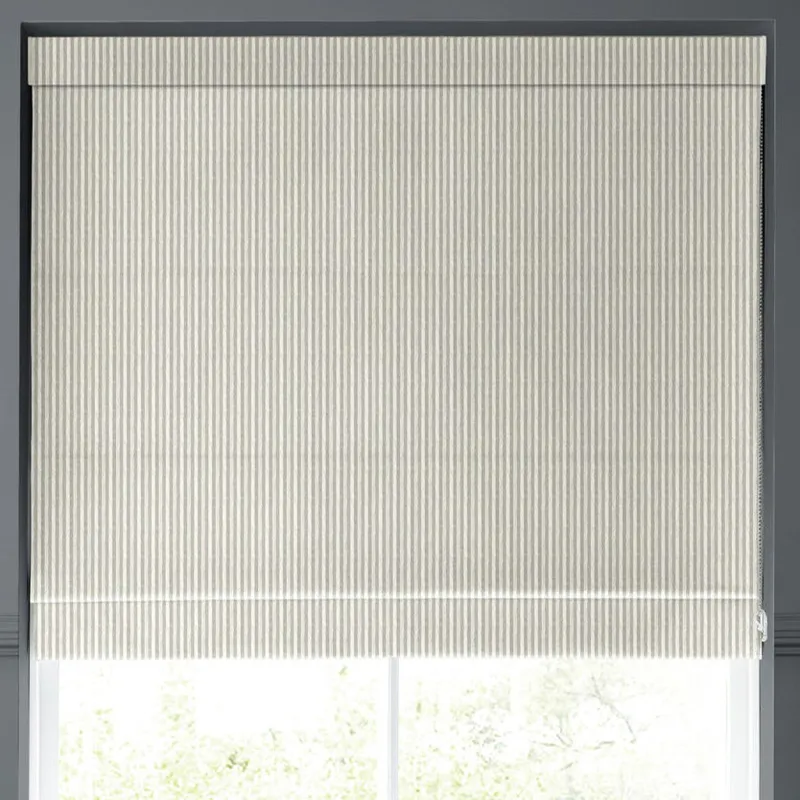 Emily Bond Oscar Stripe Made To Measure Roman Blind Pebble