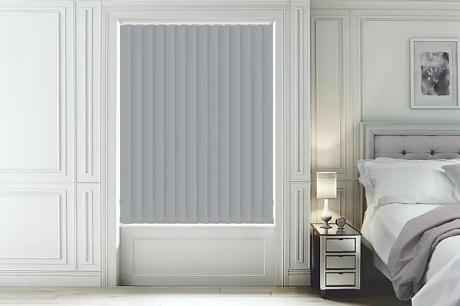 Hannah Steel - Moisture Resistant Blackout Vertical Blind