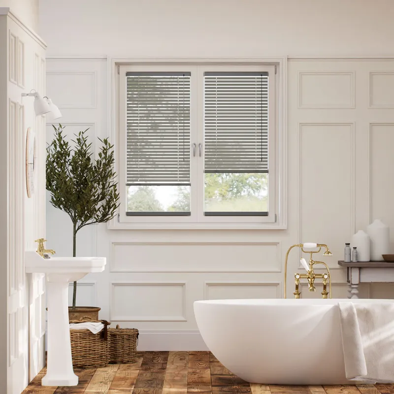 Stick On Atelier Pearl Graphite Venetian Blind - 25mm Slat