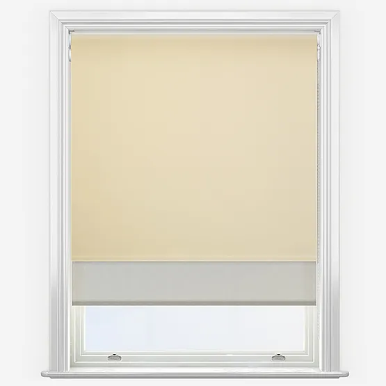 Double Roller Fusion Blackout Light Taupe & Natural Double Roller Blind