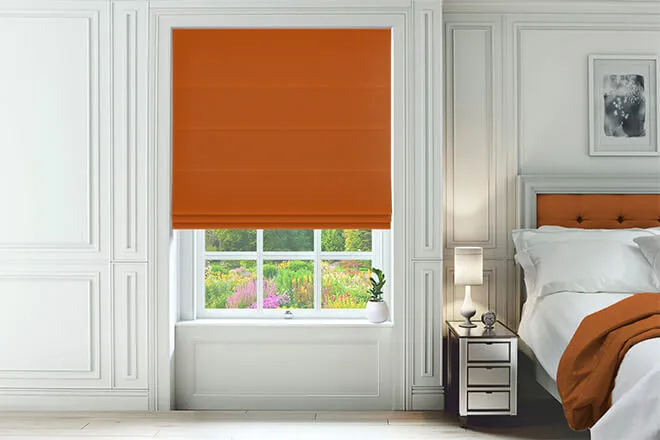 Omni Orange - Velvet Twist Fit No Drill Roman Blind