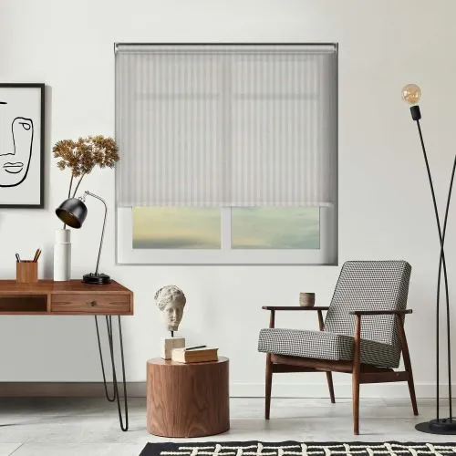 Striation Solar Snowdrop Cordless Roller Blind
