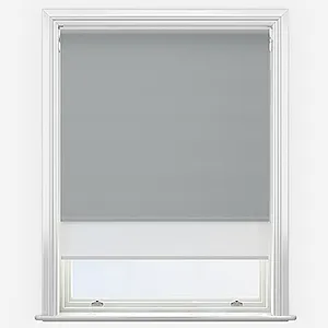 Supreme Blackout Storm Grey & White Double Roller Blind