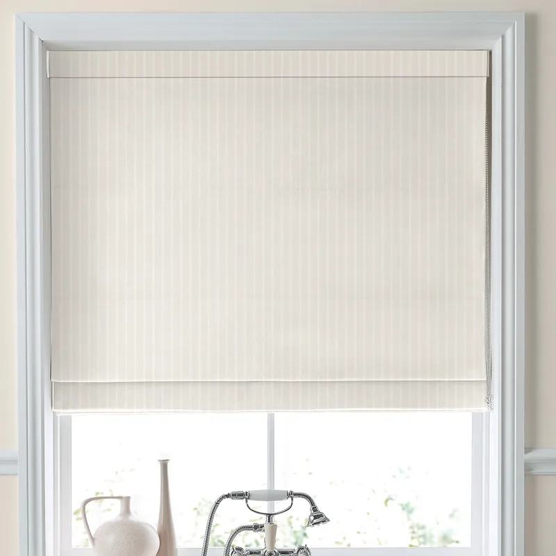 Laura Ashley Burnsall Stripe Made To Measure Roman Blind White Sands