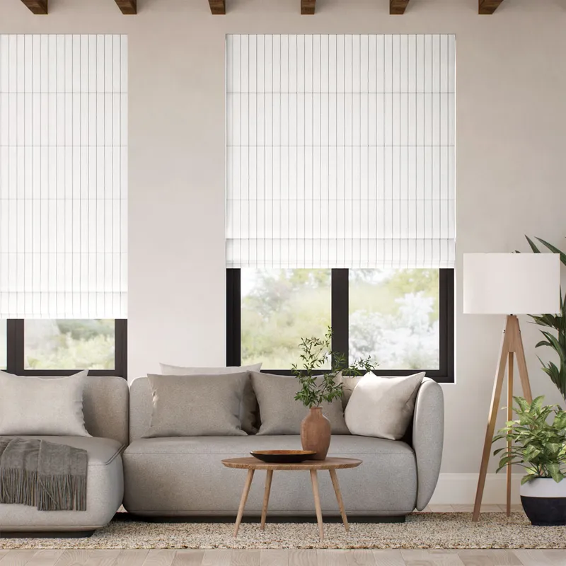 Cairo Stripe Parchment Roman Blind