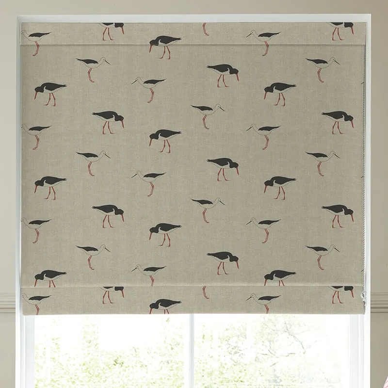 Emily Bond Oyster Catcher Made To Measure Roman Blind Charcoal