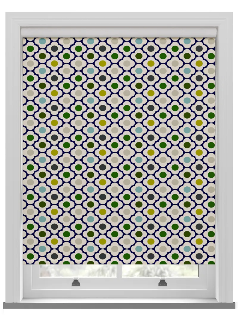 Orla Kiely Spot Flower Ditsy Blue Multi Roller Blind