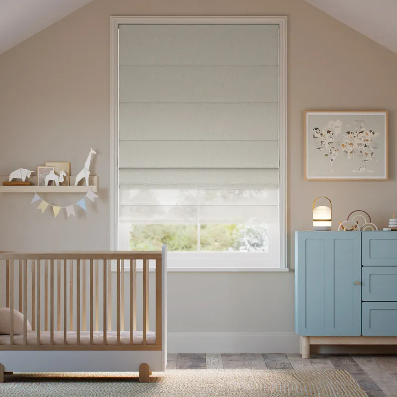 Electric Paleo Linen Biscotti & Coconut Double Roman Blind