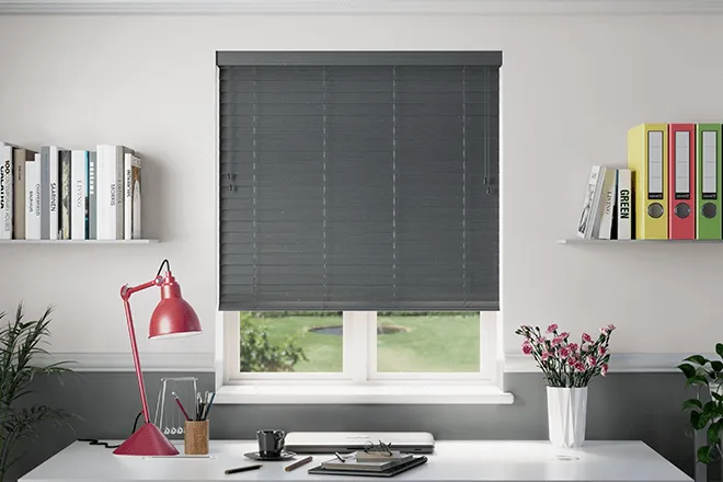 Morgan 50 Bamboo Charcoal - 50mm Slat Wooden Blind