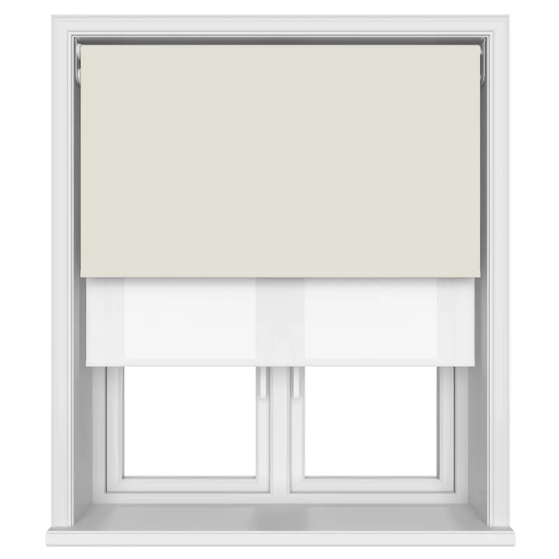 Bella Oyster Motorised Double Roller Blind Blinds Uk