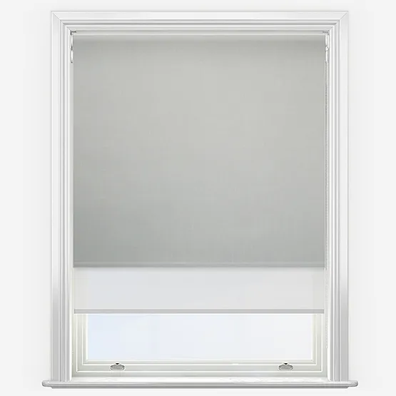 Double Roller Artivis Blackout Pebble Grey & White Double Roller Blind