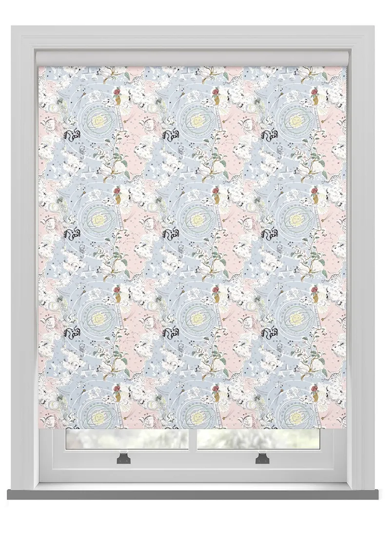 Cath Kidston Power To The Peaceful Pink And Blue Roller Blind