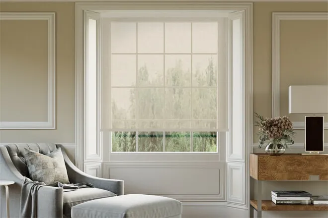 Glow Cream - Textured Sheer Voile Roller Blind