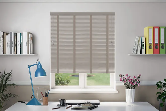 Millennium Taupe - 50mm Aluminium Venetian Blinds With Brown Tapes