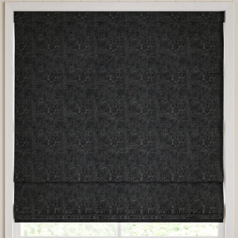 William Morris Marigold Velvet Made To Measure Roman Blind Charcoal