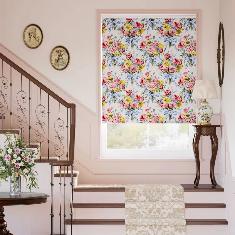 Twist2go Bow Bouquet Faux Silk Cream Roller Blind