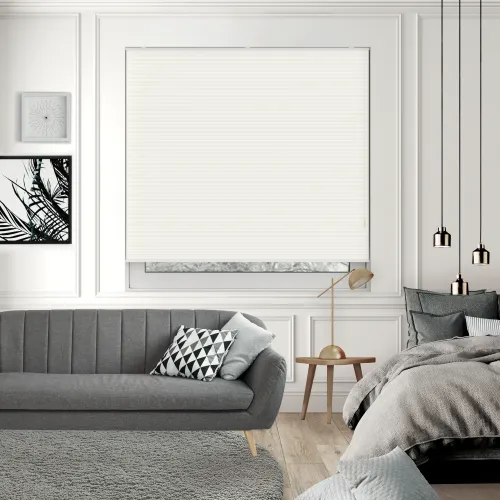 Free Hanging Dovestone Blackout Cream Honeycomb Pleated Blind