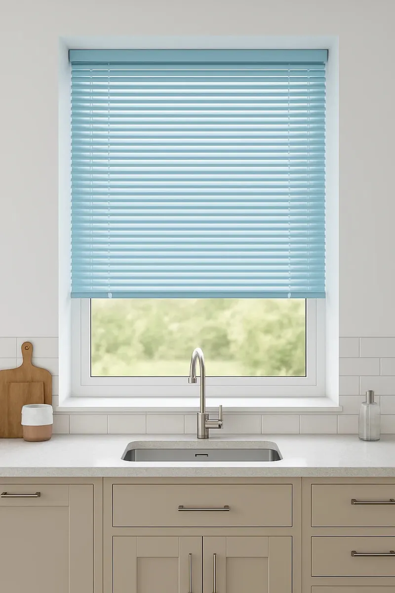 Ice Blue Metal Venetian Blind - 25mm