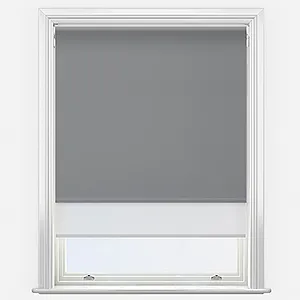 Aqualuxe Granite & Sunvue White Double Roller Blind